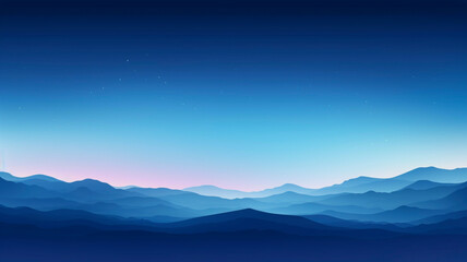 Fototapeta na wymiar Landscape view of mountain in blue color style. 