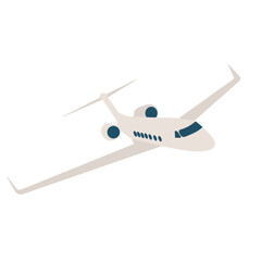 airplane flying in flat style vector
