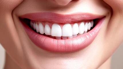 Perfect Smile with White Teeth and Healthy Gums