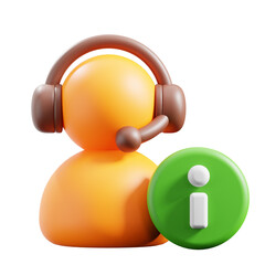 PNG 3D Customer Support icon isolated on a white background