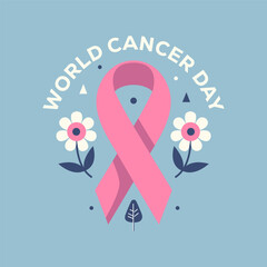 Vector illustration retro vintage hand drawn for world cancer day 9