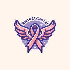 Vector illustration retro vintage hand drawn for world cancer day 5