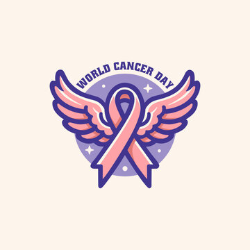 Vector illustration retro vintage hand drawn for world cancer day 5