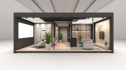Exhibition booth mockup