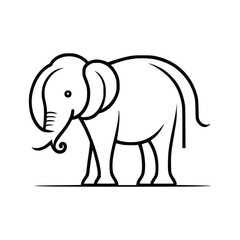 Elephant wild animal icon vector EPS