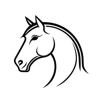 Horse wild animal icon vector EPS