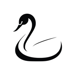 Swan wild animal icon vector EPS