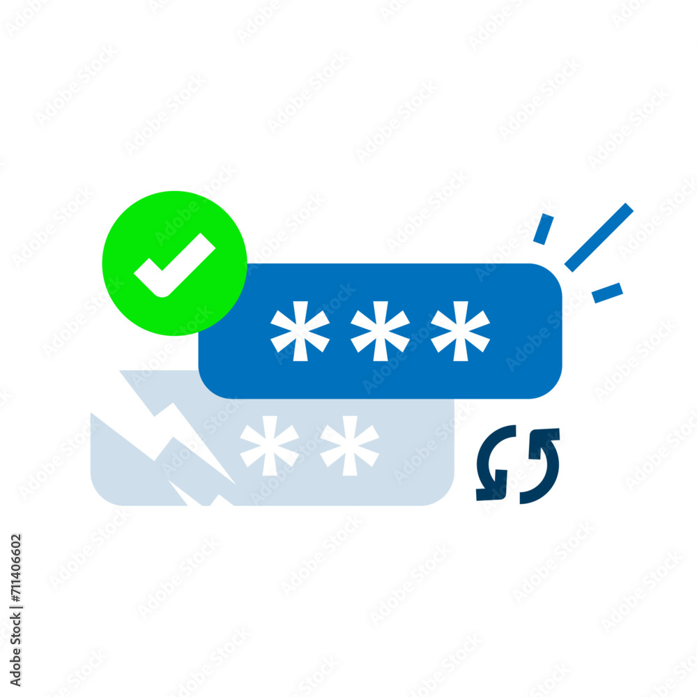 Poster password changed successfully concept illustration flat design vector. simple modern graphic element