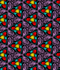 Fototapeta na wymiar Abstract Digital Hand Drawn Seamless Floral Pattern Background. Ready for print allover flower textile design and texture.