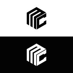 MC logo. M C design. White MC letter. MC, M C letter logo design. Initial letter MC linked circle uppercase monogram logo. M C letter logo vector design. MC letter logo design five style.	
