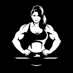 Girl body builder, girl fitness logo design for girls gym and fitness club 