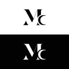 MC logo. M C design. White MC letter. MC, M C letter logo design. Initial letter MC linked circle uppercase monogram logo. M C letter logo vector design. MC letter logo design five style.	
