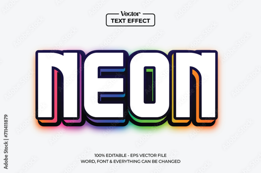 Aufkleber rgb colorful light text effect design, editable text effect.