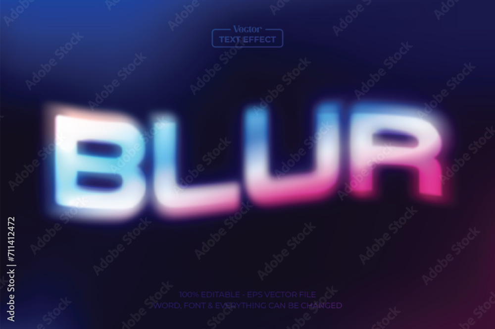 Fototapete colorful motion blur text effect editable vector text effect