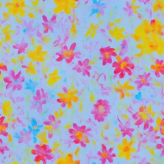 Flowers. Abstract seamless pattern. AI generated.