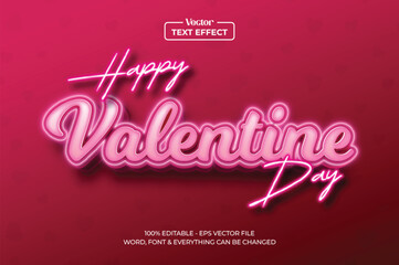 Editable Text Effect In Happy Valentines Day Style
