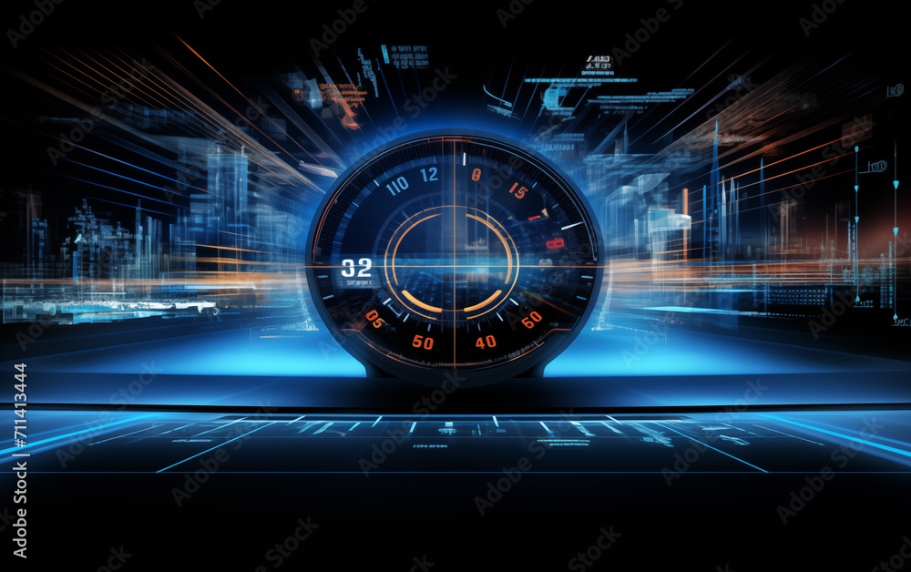 Poster technological dashboard background,created with generative ai tecnology.