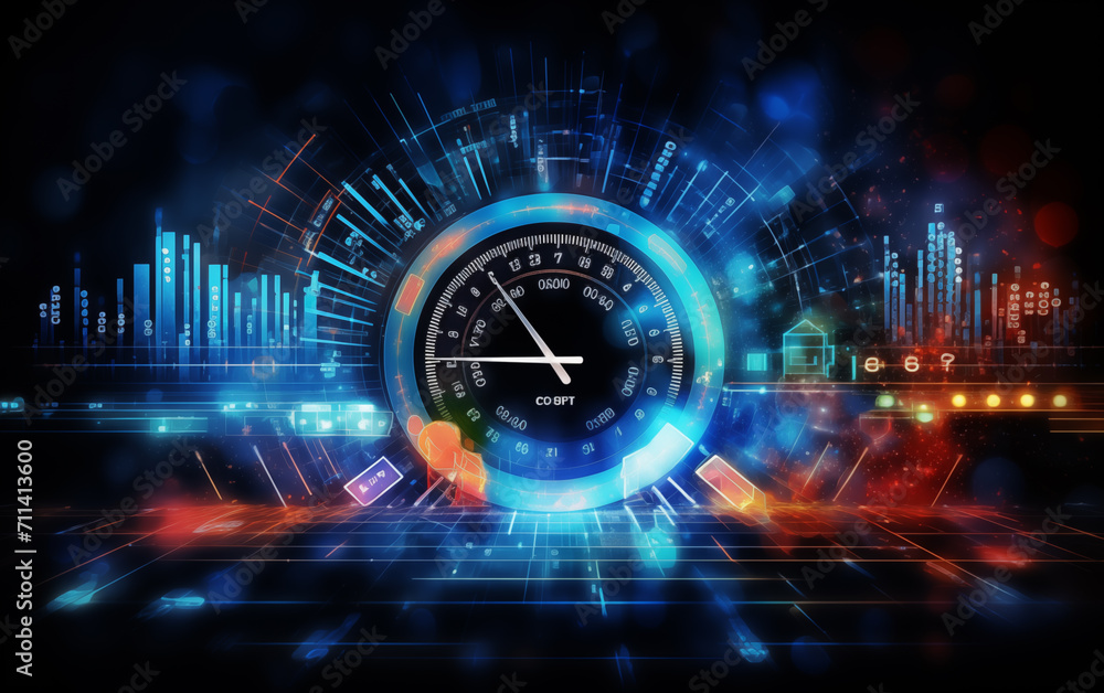Wall mural technological dashboard background,created with generative ai tecnology.