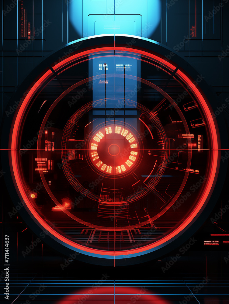 Wall mural technological dashboard background,created with generative ai tecnology.