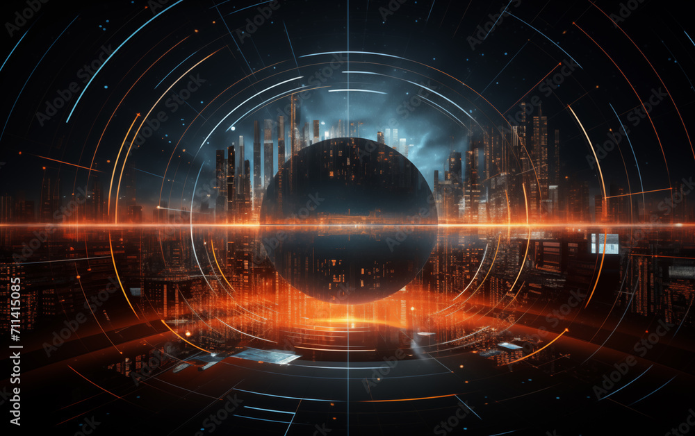 Poster technological dashboard background,created with generative ai tecnology.