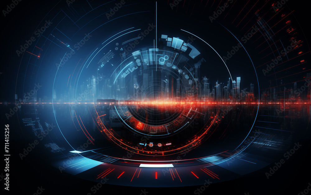 Poster technological dashboard background,created with generative ai tecnology.