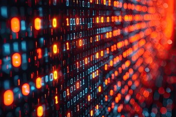 Obraz premium Intricate Binary Code Matrix
