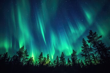 Naklejka premium Dazzling Aurora Borealis Display