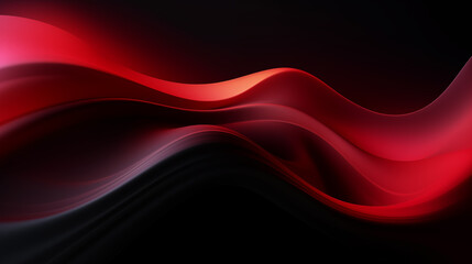 Fototapeta premium Néon effet flou, vague en mouvement, rouge sur fond noir. Pour conception et création graphique, bannière.