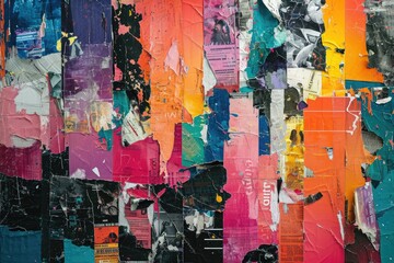 Vibrant Torn Magazine Collage