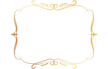 Vintage golden scroll flower frame vector decorative frame