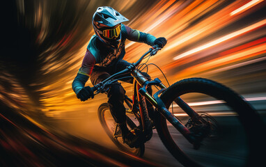 Fast mountain bike,created with Generative AI tecnology.