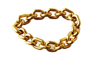 Obraz premium Realistic gold circle frame chain texture. Golden round chains link isolated on a Transparent background. Generative AI