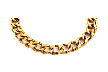 Obraz premium Realistic gold circle frame chain texture. Golden round chains link isolated on a Transparent background. Generative AI