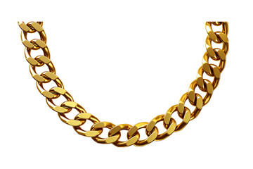 Obraz premium Realistic gold circle frame chain texture. Golden round chains link isolated on a Transparent background. Generative AI