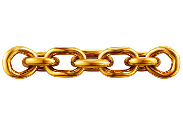 Realistic gold circle frame chain texture. Golden round chains link isolated on a Transparent background. Generative AI