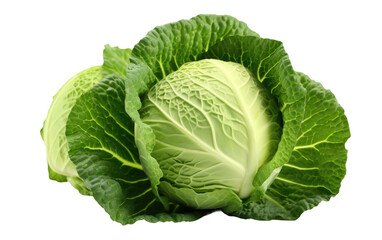 Fototapeta premium Elevating Meals with Fresh Cabbage on White or PNG Transparent Background