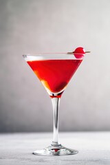 Cosmopolitan cocktail in a martini glass. Clean background. For a restaurant or bar menu