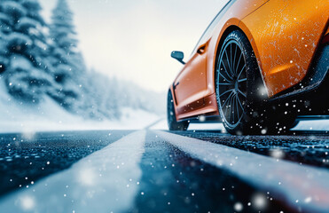 A car on an icy road