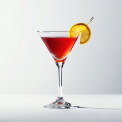Cosmopolitan cocktail in a martini glass. Clean background. For a restaurant or bar menu