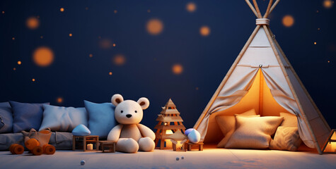 Children's room with tent