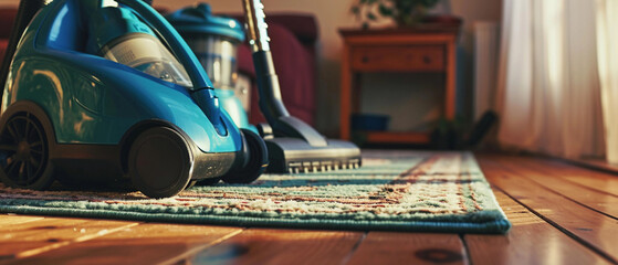 A vacuum cleaner on a carpet mode - obrazy, fototapety, plakaty