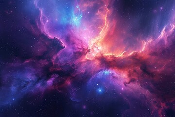 Naklejka premium Cosmic Symphony: A Stellar Spectacle of Swirling Colors