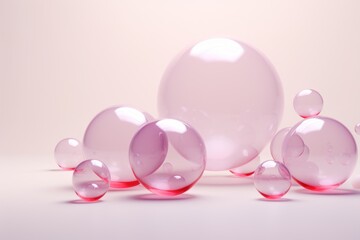 Pink Bubbles in Varied Sizes