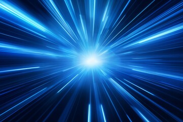Dynamic Blue Light Speed Tunnel Effect Background