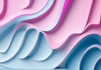 Fototapeta premium 3D render of a colorful iridescent holographic background. Colorful abstract fluid liquid waves with a hologram effect, holography, a shiny wavy cloth texture. 