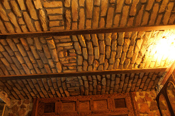 Brick ceiling in the basement of an old house