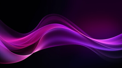 Obraz premium Néon effet flou, vague en mouvement, violet, mauve sur fond noir. Pour conception et création graphique, bannière.