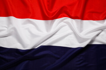 Flag of Netherlands as background, top view