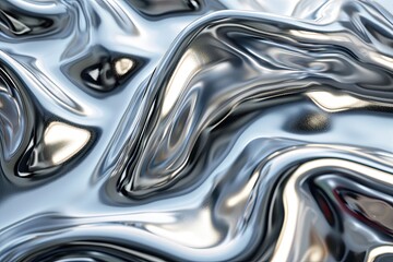 Mirrored Liquid Chrome Metallic Surface