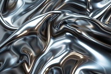 Mirrored Liquid Chrome Metallic Surface